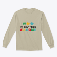 My Brother Is Awesome Sweatshirt Quote, Autism Awareness Day Design,